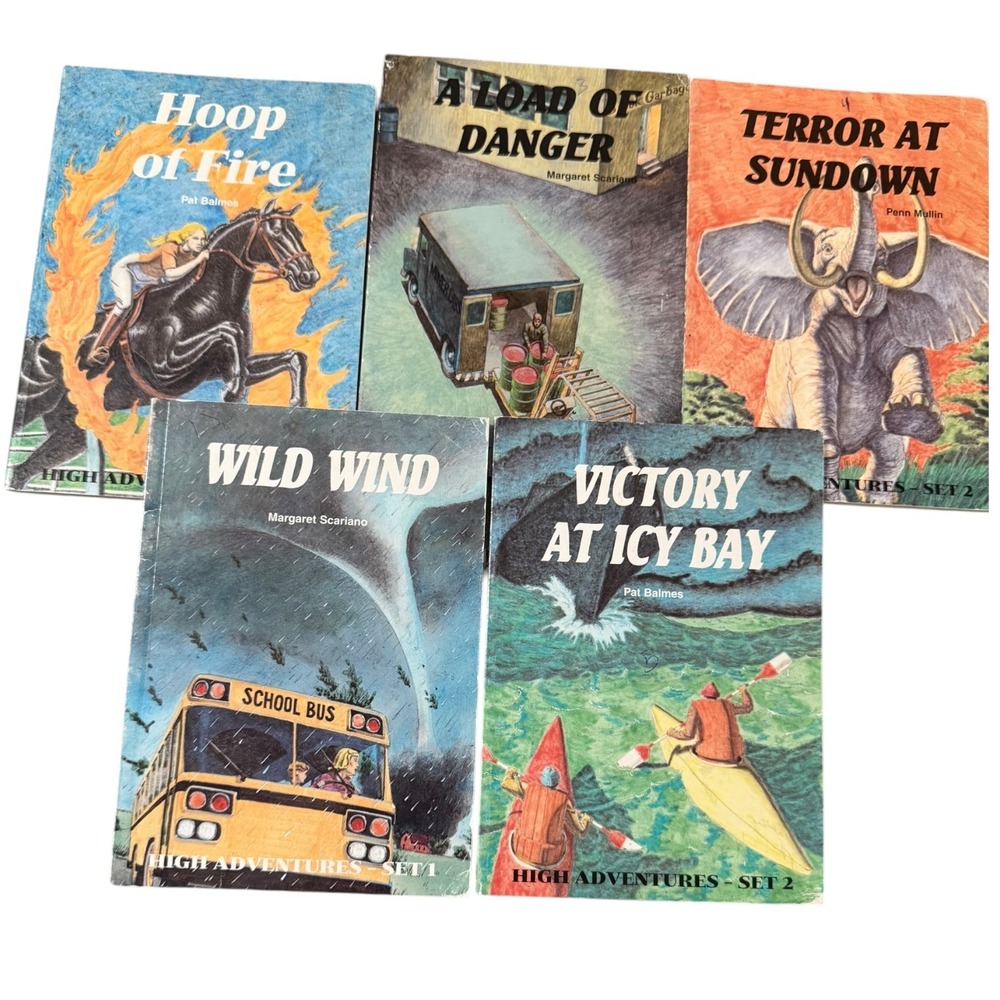 Vintage High Adventure Books Scholastic 1970s 1980s Lot of 5 Ex-School Library